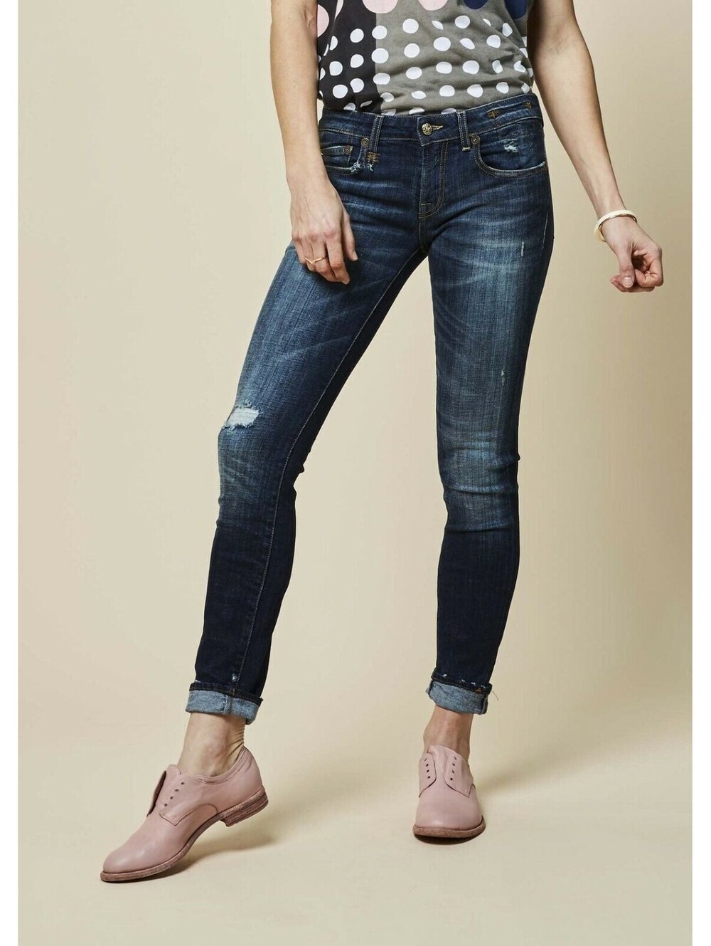 R13 Kate Skinny Jeans in Seattle Vintage Rip 25